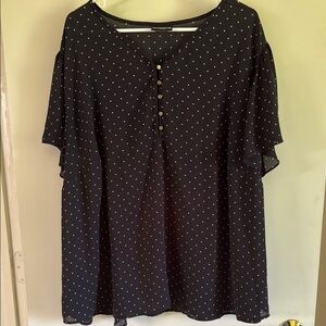 Black Polka Dot Women's Sheer Top